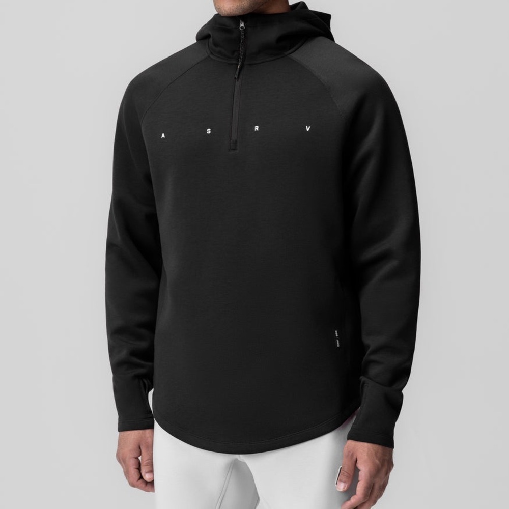 ASRV Black Half Zip Hoodie Performance Pullover Men's Size XL